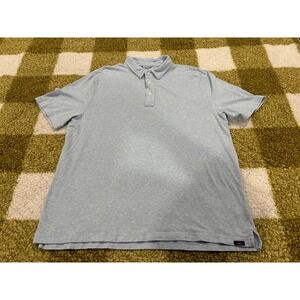 Faherty Brand Movement Polo Shirt Mens XL Light Blue Heathered Pima Cotton Modal